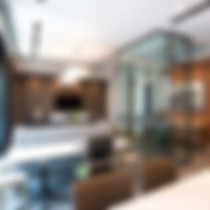 Stylish partition in a contemporary office