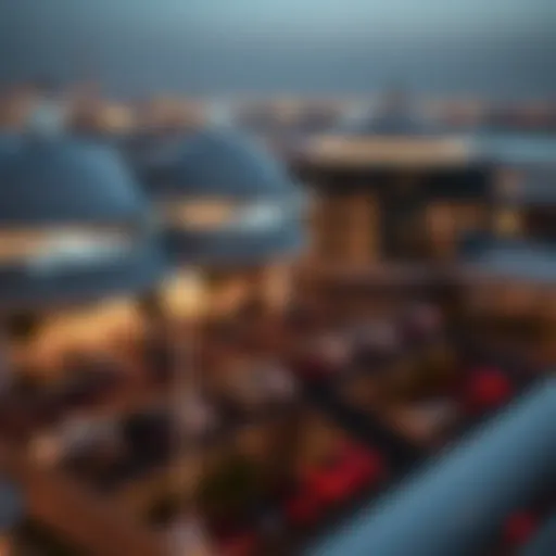 A spectacular view of Ain Dubai with a focus on the parking area.