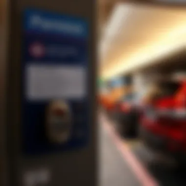 A close-up of parking payment options available at Ain Dubai.