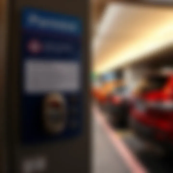 A close-up of parking payment options available at Ain Dubai.