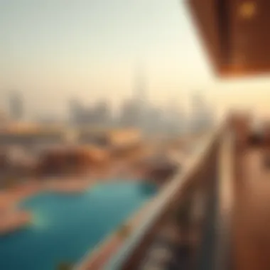 Panoramic skyline view of Dubai from Al Hathboor Residence