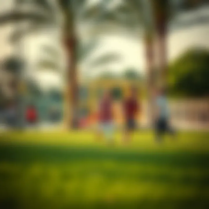 Families enjoying recreational activities in Al Mujarrah Park