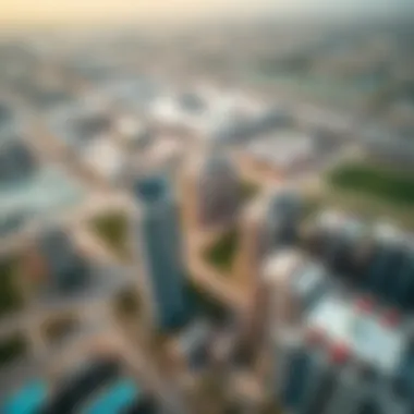 An aerial view of Al Wasl South Heights highlighting its strategic location in Dubai