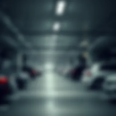 Interior view of a parking facility at Aldar Square with vehicles parked.