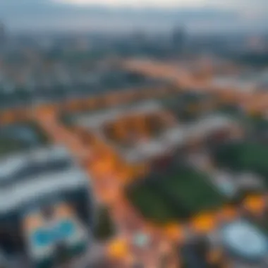 Aerial View of Amber Studio City Aerial view of Amber Studio City highlighting its strategic location in Dubai