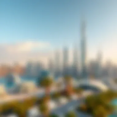 Futuristic skyline of Dubai with innovative architecture