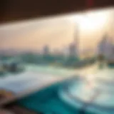 Breathtaking view of Aura Sky Pool overlooking Dubai skyline