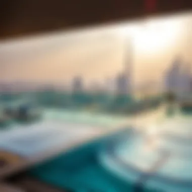 Majestic Vista of Aura Sky Pool Breathtaking view of Aura Sky Pool overlooking Dubai skyline