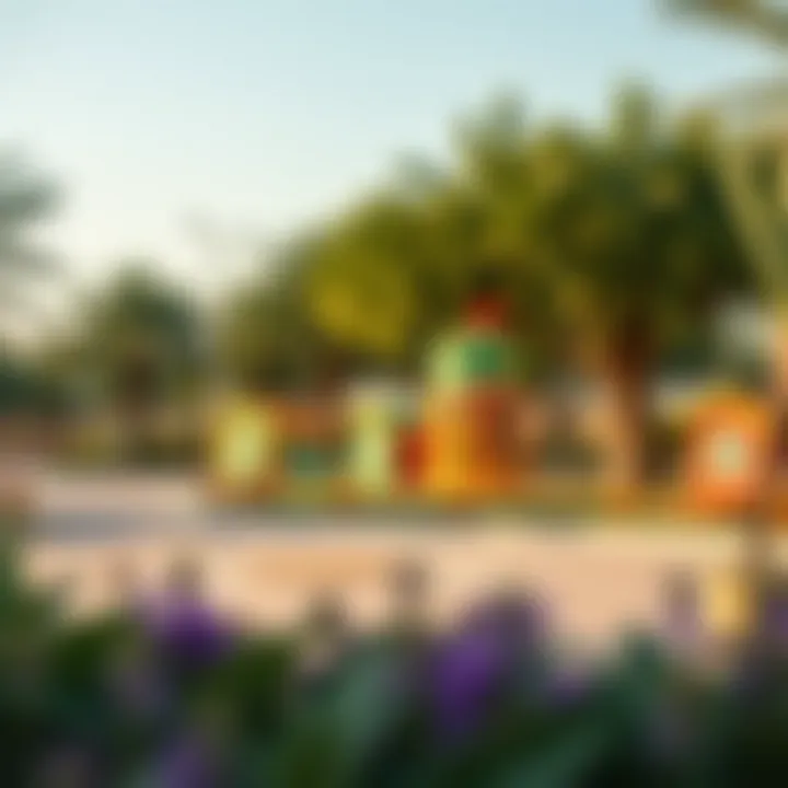 A vibrant community park in Barakat Nad Al Hamar providing recreational activities.