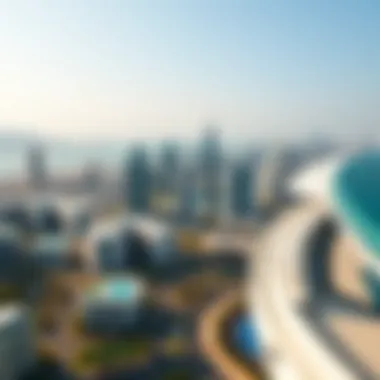 Skyline Splendor: Aerial View of Beachfront Developments Aerial perspective of upscale beachfront developments