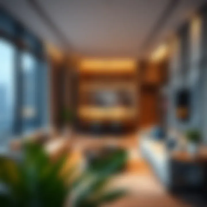 Luxury apartment interiors showcasing modern design