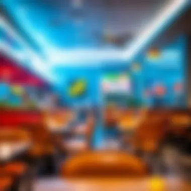 Vibrant interior ambiance of a cafeteria
