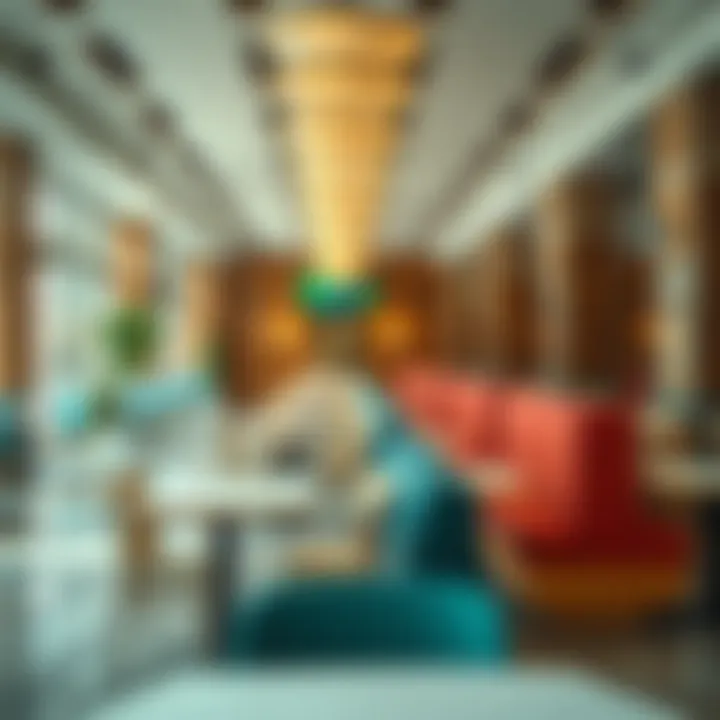 Cafeteria space with seating arrangements