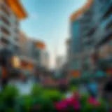 Panoramic view of Central Park City Walk showcasing its unique architectural features