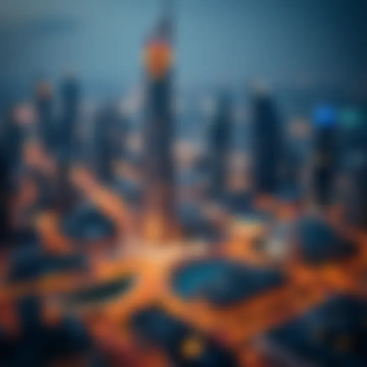 Map highlighting key investment areas in Dubai