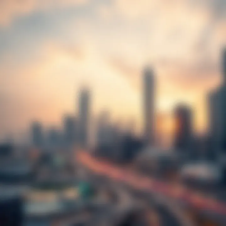 Digital representation of the Dubai skyline