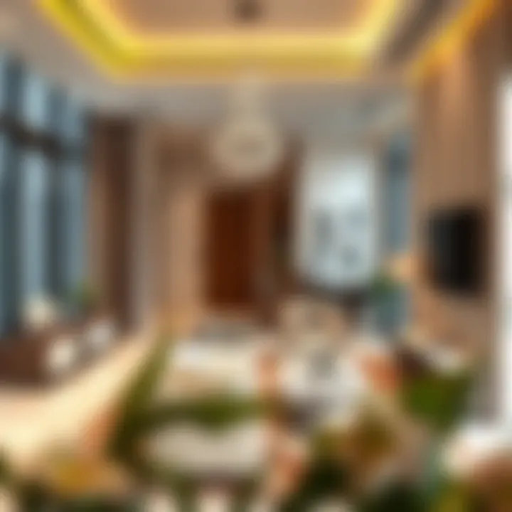 Interior design of a luxurious apartment in Creek Rise Tower highlighting modern aesthetics