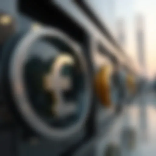 Symbolic representation of currency exchange