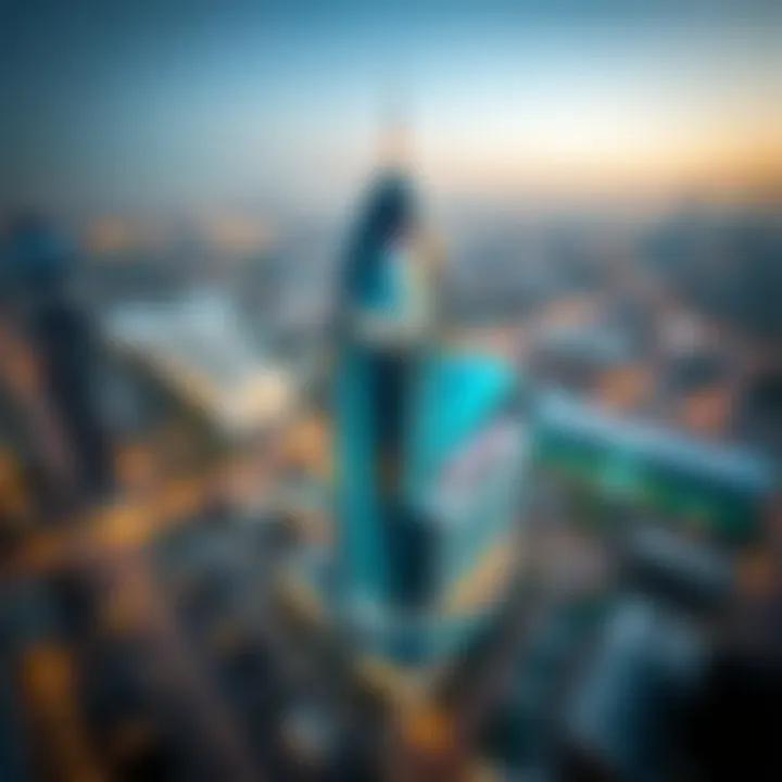 Aerial view of the Diamond Business Center highlighting its strategic location in Dubai