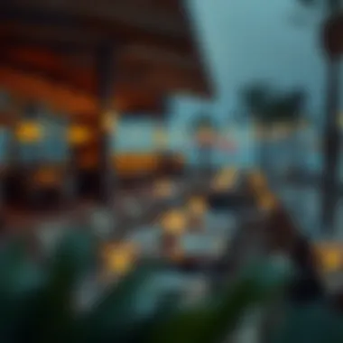 Stylish Outdoor Dining Experience Stylish outdoor dining setting at a beachfront restaurant
