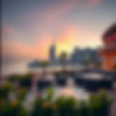 Dining Options with a Scenic Backdrop Scenic view of Jumeirah Beach Walk with dining options