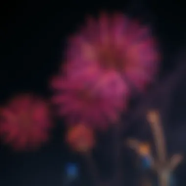 Vibrant Fireworks Display A close-up of colorful fireworks bursting in the night sky.