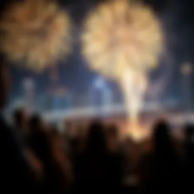 Audience Experience Spectators gathered at a prime location enjoying the fireworks.