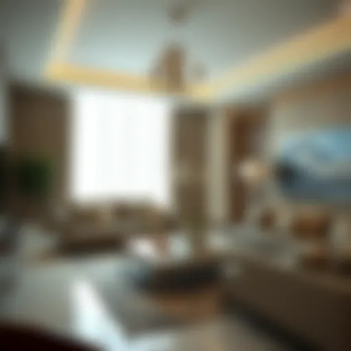 Modern living room in an Etihad Plaza apartment showcasing elegant decor