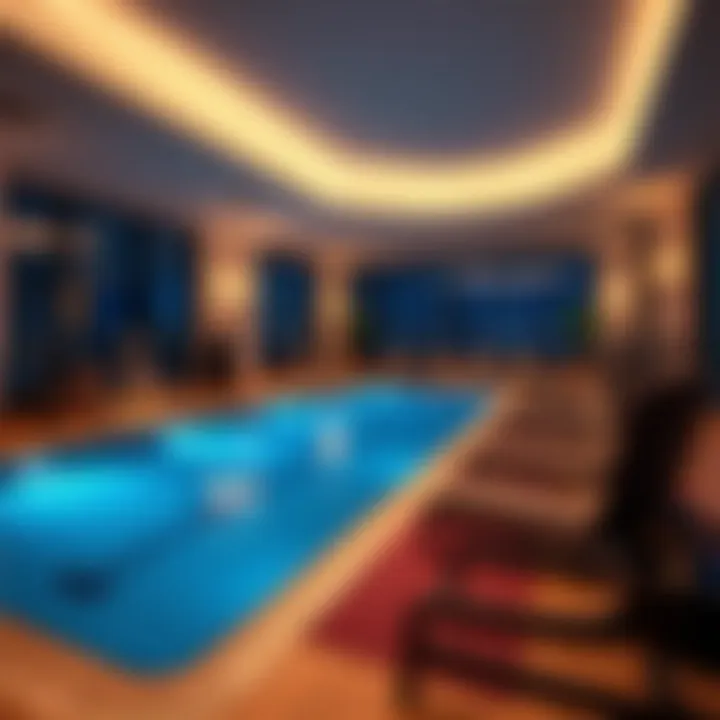 Amenities available in a 2 BHK rental, including gym and pool