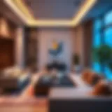 Modern living room in a 2BHK property in Bur Dubai showcasing elegance and comfort