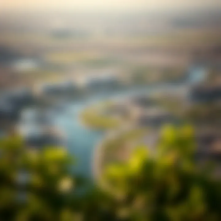 Aerial view of Al Awir showcasing its landscape and residential areas