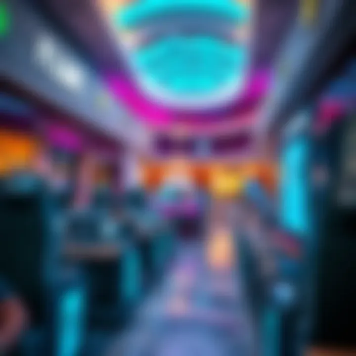 A vibrant entertainment zone offering various leisure activities