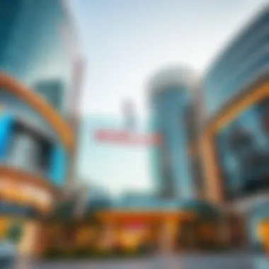 A stunning view of the Al Maryah Mall exterior showcasing its modern design