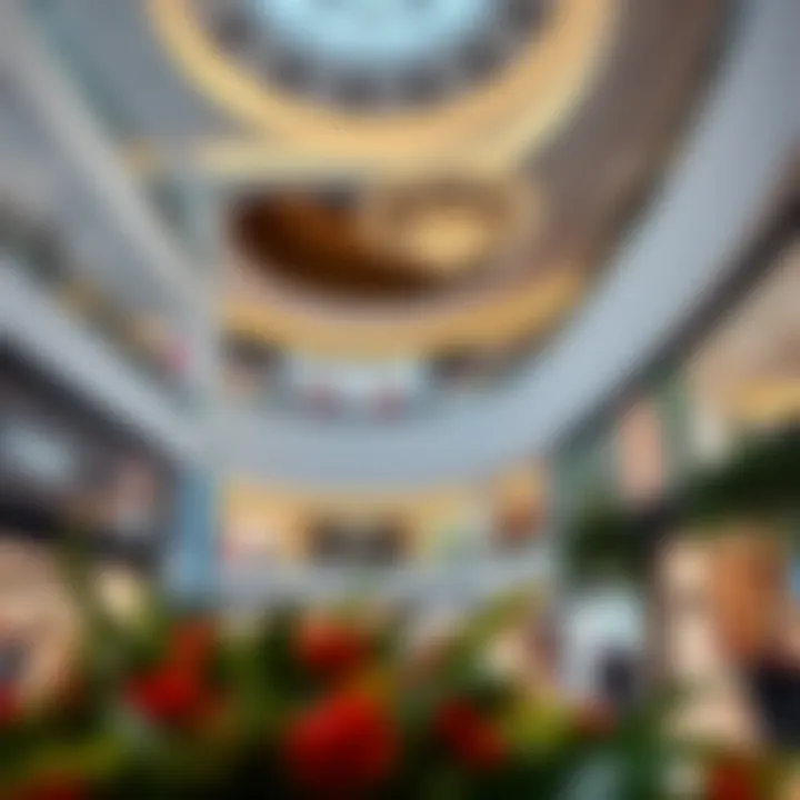 Luxurious retail outlets featuring high-end brands within the mall