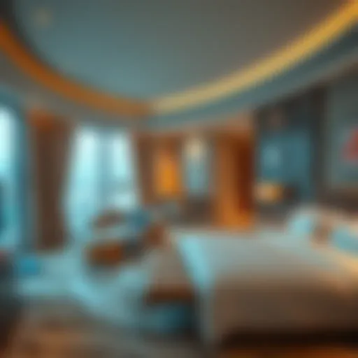 Luxurious hotel room with modern furnishings in Dubai