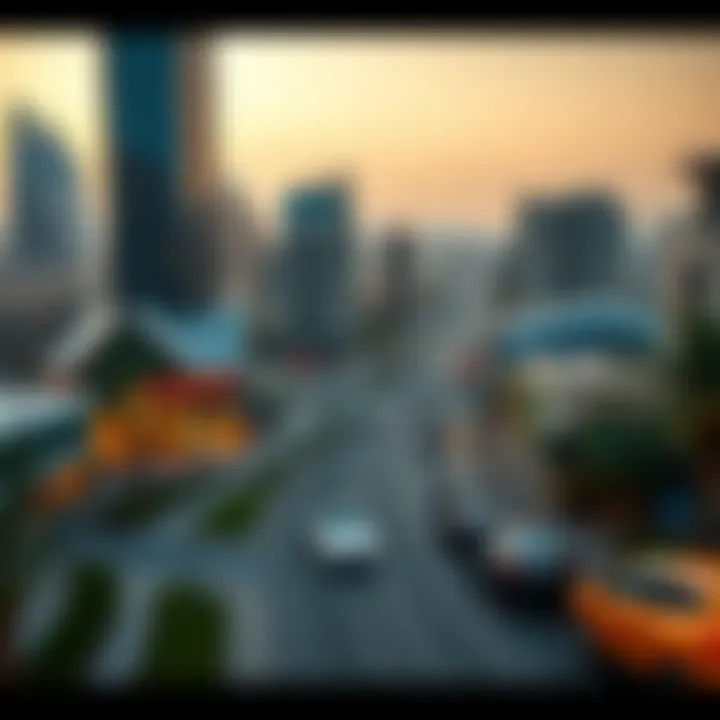 Panoramic view of Sheikh Zayed Road with Azizi Office