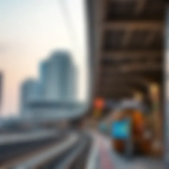 A view of Burjuman Metro station showcasing its architectural design