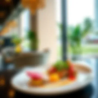 Culinary Artistry at Business Bay Cafés A beautifully presented dish served at a trendy café