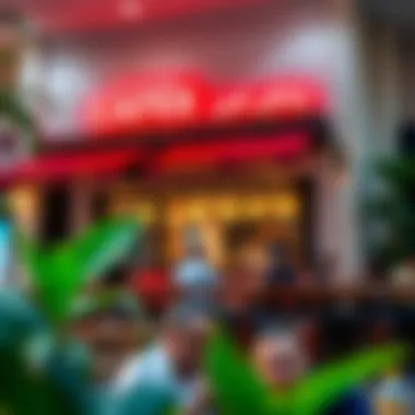 A vibrant café bustling with energy and patrons