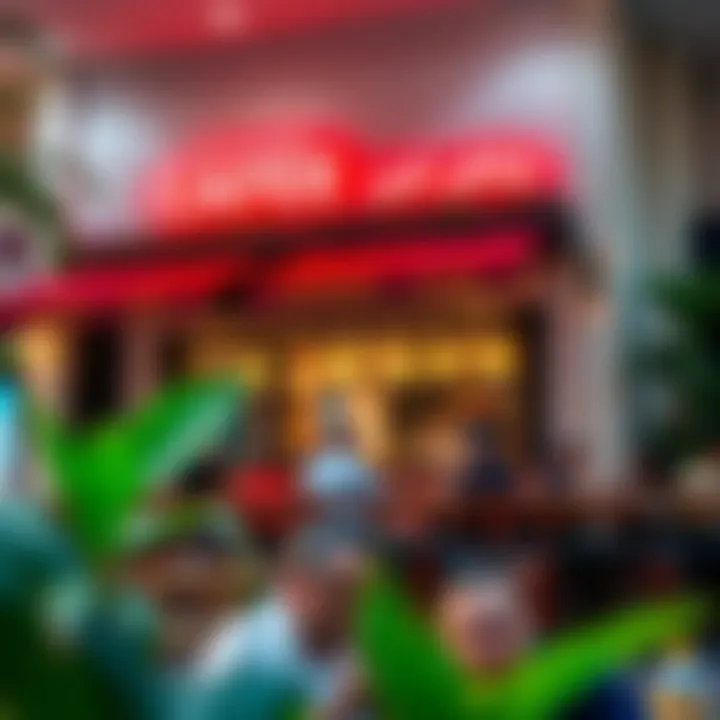 A vibrant café bustling with energy and patrons