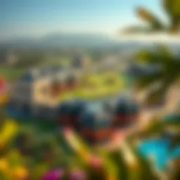 Stunning aerial view of Damac Golf Greens showcasing the lush landscape