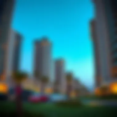 Elegant architectural design of the residential towers at Damac Golf Greens