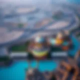 Aerial view of داماك هيلز ٢ showcasing its landscape and architecture