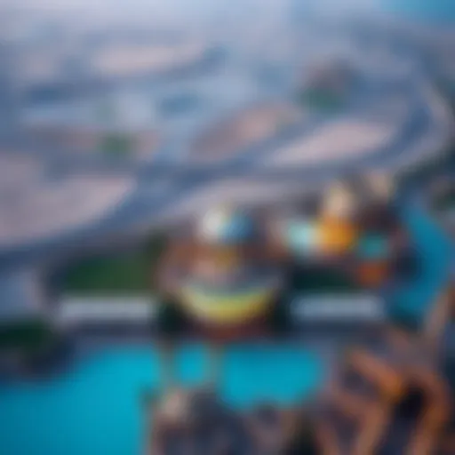 Aerial view of داماك هيلز ٢ showcasing its landscape and architecture