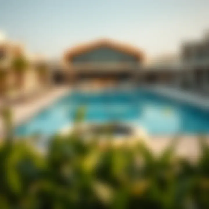 Modern amenities at Damac Hills 2 including pools and recreational areas