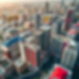 Aerial view of District 3 showcasing the blend of residential and commercial architecture.