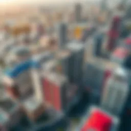 Aerial view of District 3 showcasing the blend of residential and commercial architecture.