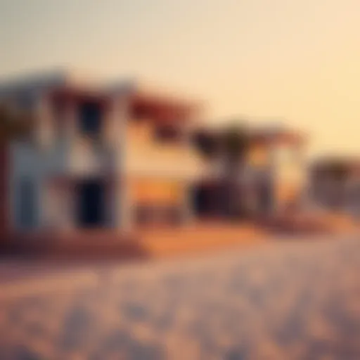 Luxurious beachfront villas in Dubai showcasing stunning architecture