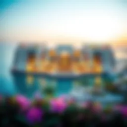 Panoramic view of Blue Waters Island showcasing its architecture