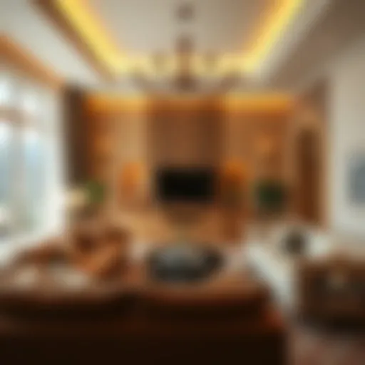 Spacious living area in a family room